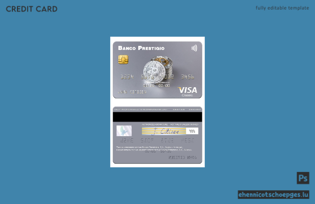 Beispielvorschau einer Visumkarte der Angola Banco Prestigio, S.A